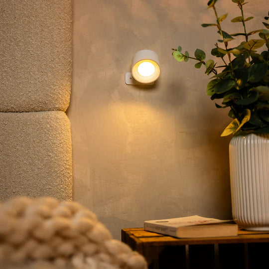Wooden LED Wall Sconce, 360° Rotatable Dimmable ,Magnetic Touch Control, Rechargeable Battery Operated Magnetic Night Light