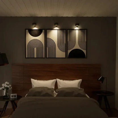 Wooden LED Wall Sconce, 360° Rotatable Dimmable ，Magnetic Touch Control， Rechargeable Battery Operated Magnetic Night Light