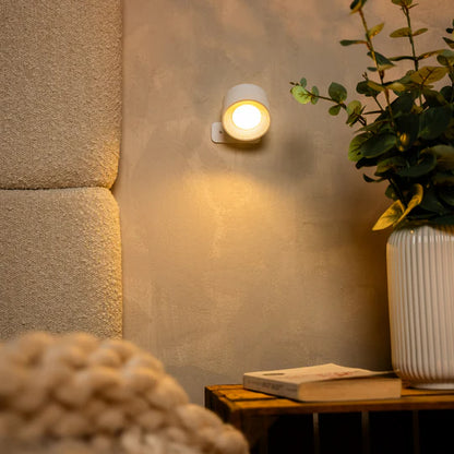 Wooden LED Wall Sconce, 360° Rotatable Dimmable ，Magnetic Touch Control， Rechargeable Battery Operated Magnetic Night Light